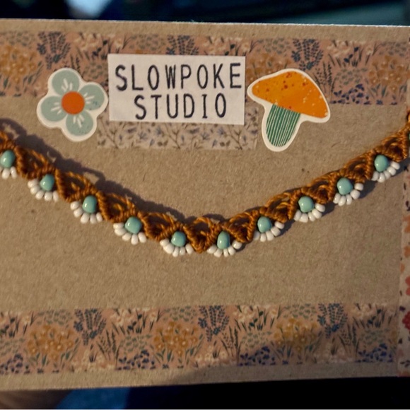 Handmade Elegant Turquoise and Brown Beaded Necklace - Picture 4 of 4